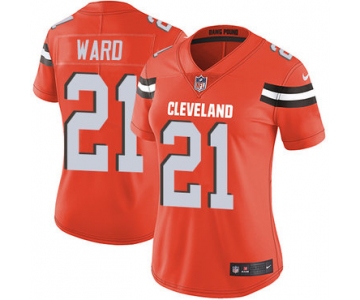 Nike Cleveland Browns #21 Denzel Ward Orange Alternate Women's Stitched NFL Vapor Untouchable Limited Jersey