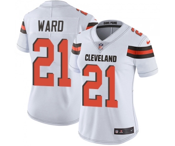 Nike Cleveland Browns #21 Denzel Ward White Women's Stitched NFL Vapor Untouchable Limited Jersey