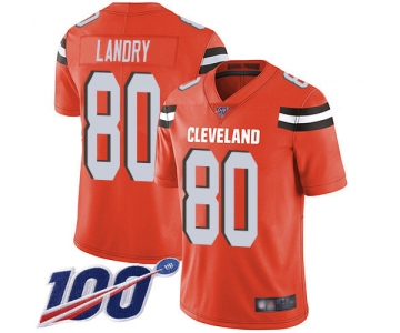 Nike Browns #80 Jarvis Landry Orange Alternate Men's Stitched NFL 100th Season Vapor Limited Jersey