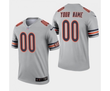 Men's Nike Chicago Bears Custom Inverted Legend Silver NFL Jersey