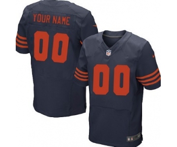 Men's Nike Chicago Bears Customized Blue With Orange Elite Jersey