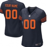 Women's Nike Chicago Bears Customized Blue With Orange Game Jersey