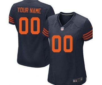 Women's Nike Chicago Bears Customized Blue With Orange Limited Jersey