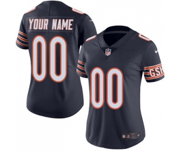 Women's Nike Chicago Bears Home Navy Blue Customized Vapor Untouchable Player Limited Jersey