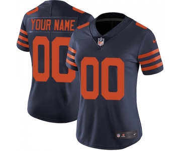 Women's Nike Chicago Bears Navy Throwback Customized Vapor Untouchable Player Limited Jersey