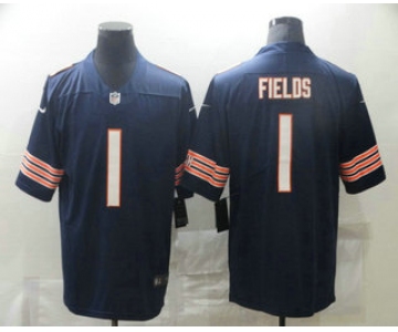 Men's Chicago Bears #1 Justin Fields Navy Blue 2021 Vapor Untouchable Stitched NFL Nike Limited Jersey