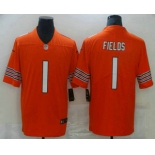 Men's Chicago Bears #1 Justin Fields Orange 2021 Vapor Untouchable Stitched NFL Nike Limited Jersey