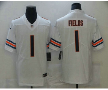 Men's Chicago Bears #1 Justin Fields White 2021 Vapor Untouchable Stitched NFL Nike Limited Jersey