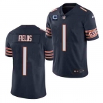 Men's Womens Youth Kids Chicago Bears #1 Justin Fields Navy With 1-star C Patch Vapor Untouchable Limited Stitched Jersey