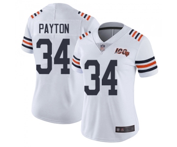 Bears #34 Walter Payton White Alternate Women's Stitched Football Vapor Untouchable Limited 100th Season Jersey