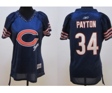 Chicago Bears #34 Walter Payton 2011 Blue Womens Field Flirt Fashion Jersey