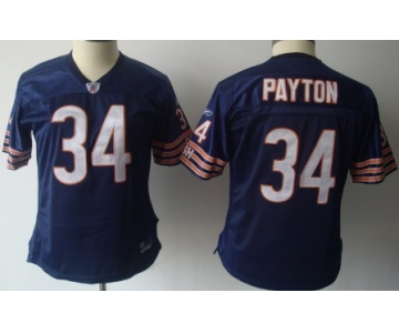 Chicago Bears #34 Walter Payton Blue Womens Jersey