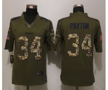 Men's Chicago Bears #34 Walter Payton Green Salute To Service 2015 NFL Nike Limited Jersey