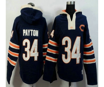Men's Chicago Bears #34 Walter Payton Navy Blue Team Color 2015 NFL Hoody