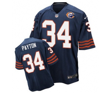 Nike Bears #34 Walter Payton Navy Blue Throwback Men's Stitched NFL Elite Jersey