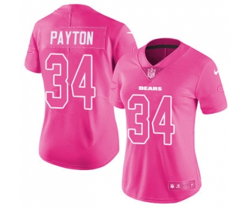 Nike Bears #34 Walter Payton Pink Women's Stitched NFL Limited Rush Fashion Jersey