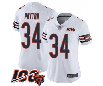 Nike Bears #34 Walter Payton White Women's Stitched NFL 100th Season Vapor Limited Jersey