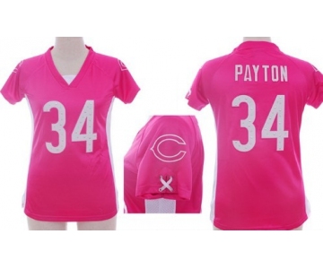 Nike Chicago Bears #34 Walter Payton 2012 Pink Womens Draft Him II Top Jersey