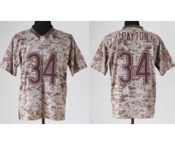 Nike Chicago Bears #34 Walter Payton 2013 USMC Camo Elite Jersey