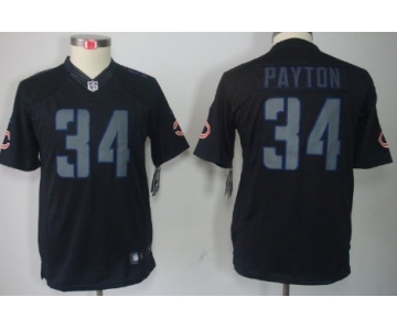 Nike Chicago Bears #34 Walter Payton Black Impact Limited Kids Jersey
