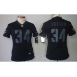 Nike Chicago Bears #34 Walter Payton Black Impact Limited Womens Jersey