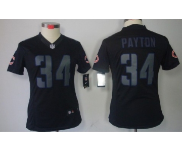 Nike Chicago Bears #34 Walter Payton Black Impact Limited Womens Jersey