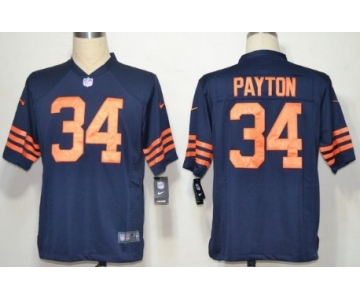 Nike Chicago Bears #34 Walter Payton Blue With Orange Game Jersey