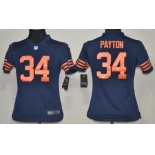 Nike Chicago Bears #34 Walter Payton Blue With Orange Game Kids Jersey