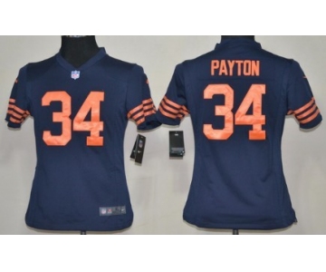 Nike Chicago Bears #34 Walter Payton Blue With Orange Game Kids Jersey