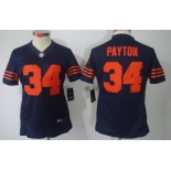 Nike Chicago Bears #34 Walter Payton Blue With Orange Limited Womens Jersey