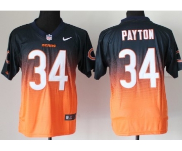 Nike Chicago Bears #34 Walter Payton Blue/Orange Fadeaway Elite Jersey