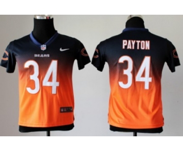 Nike Chicago Bears #34 Walter Payton Blue/Orange Fadeaway Kids Jersey