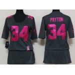 Nike Chicago Bears #34 Walter Payton Breast Cancer Awareness Gray Womens Jersey
