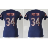 Nike Chicago Bears #34 Walter Payton Handwork Sequin Lettering Fashion Blue Womens Jersey