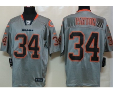 Nike Chicago Bears #34 Walter Payton Lights Out Gray Elite Jersey