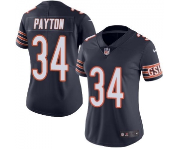 Nike Chicago Bears #34 Walter Payton Navy Blue Team Color Women's Stitched NFL Vapor Untouchable Limited Jersey