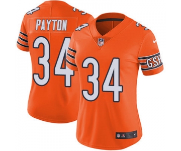 Nike Chicago Bears #34 Walter Payton Orange Women's Stitched NFL Limited Rush Jersey