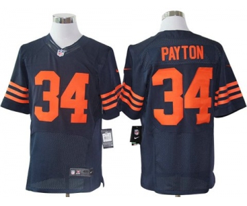 Size 60 4XL-Walter Payton Chicago Bears #34 Blue&Orange Stitched Nike Elite NFL Jerseys