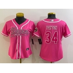 Women's Chicago Bears #34 Walter Payton Pink With Patch Cool Base Stitched Baseball Jersey