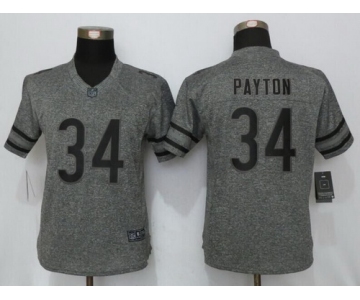 Women's Chicago Bears #34 Walter Payton Retired Gray Gridiron Stitched NFL Nike Limited Jersey