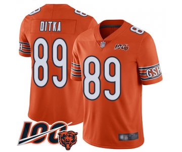 Bears #89 Mike Ditka Orange Men's Stitched Football Limited Rush 100th Season Jersey