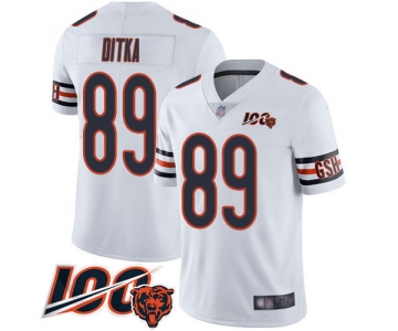 Bears #89 Mike Ditka White Men's Stitched Football 100th Season Vapor Limited Jersey
