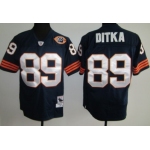 Chicago Bears #89 Mike Ditka Blue Throwback With Bear Patch Jersey