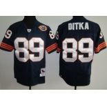 Chicago Bears #89 Mike Ditka Blue Throwback With Bear Patch Jersey