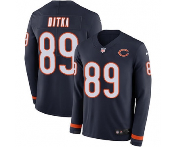 Nike Bears #89 Mike Ditka Navy Blue Team Color Men's Stitched NFL Limited Therma Long Sleeve Jersey