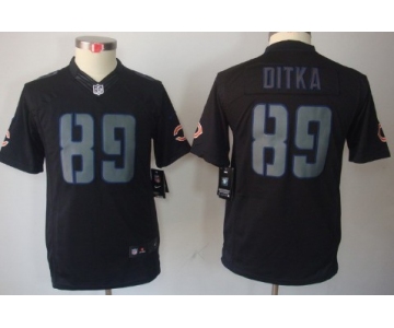 Nike Chicago Bears #89 Mike Ditka Black Impact Limited Kids Jersey