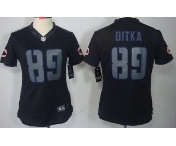 Nike Chicago Bears #89 Mike Ditka Black Impact Limited Womens Jersey
