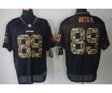 Nike Chicago Bears #89 Mike Ditka Black With Camo Elite Jersey