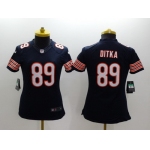 Nike Chicago Bears #89 Mike Ditka Blue Limited Womens Jersey