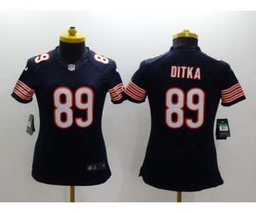 Nike Chicago Bears #89 Mike Ditka Blue Limited Womens Jersey